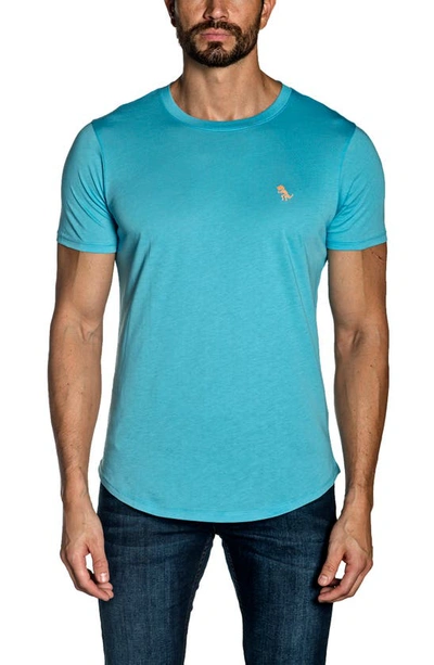 Jared Lang Men's Dino Pima Cotton T-shirt In Turquoise