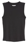 Topshop Clean Stretch Cotton Tank Top In Black2
