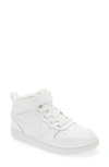Nike Kids' Court Borough Mid 2 Sneaker In White/ White