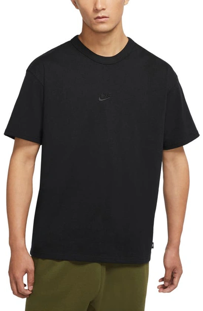 Nike Premium Essential Cotton T-shirt In Black/black