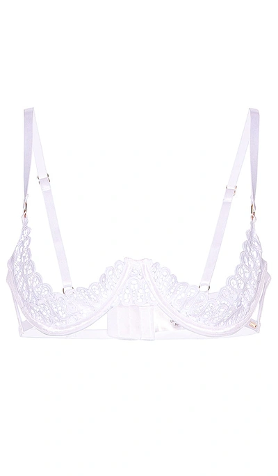 Bluebella Tallulah Geo Crochet 1/4 Cup Open Bra In White