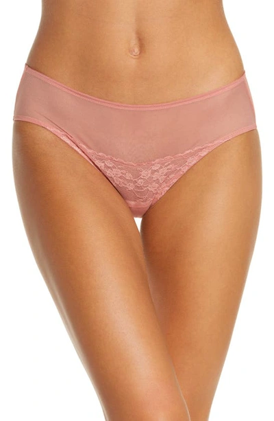 Natori Cherry Blossom Lace Briefs In Sandy Rose