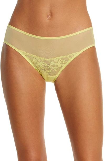 Natori Cherry Blossom Lace Briefs In Citrine