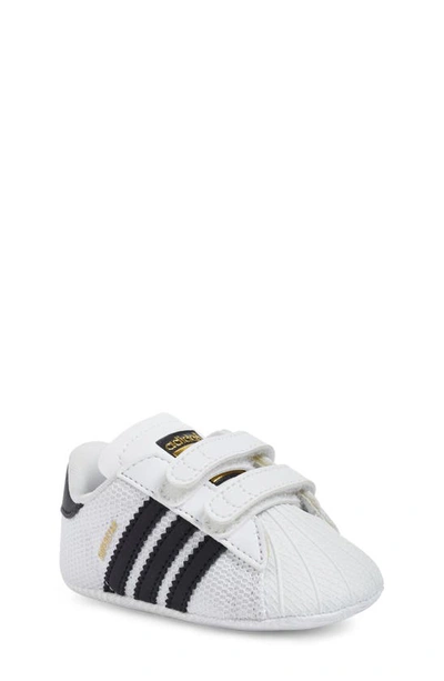 Adidas Originals Babies' Superstar 魔术贴运动鞋 In White/ Black