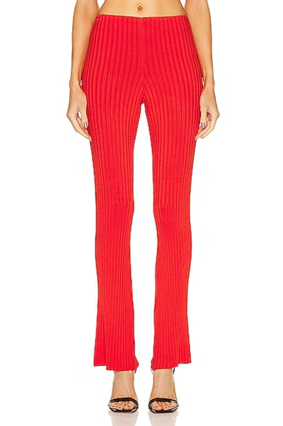 Galvan Rhea Flared High-rise Stretch-woven Trousers In Coral