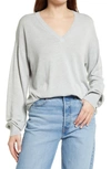 Treasure & Bond V-neck Sweater In Grey Light Heather