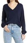 Treasure & Bond V-neck Sweater In Navy Blazer