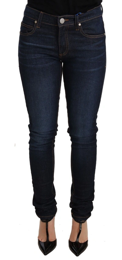 Versace Medusa Skinny Denim Jeans In Blue