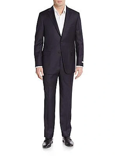 Hickey Freeman Classic Fit Solid Wool Suit In Navy