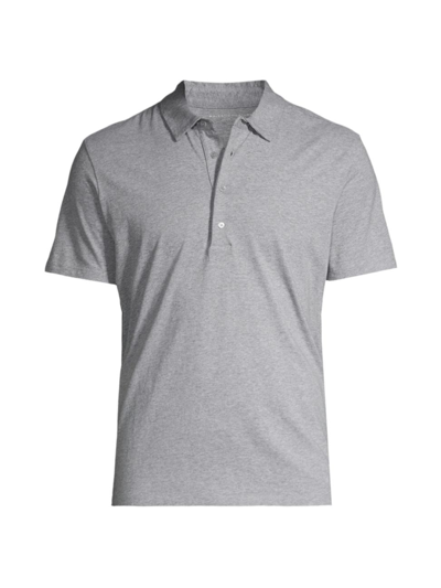 Majestic Melange-effect Polo Shirt In Gris Chine Clair
