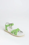 Salt Water Sandals By Hoy Kids' Sun San Sweetheart Sandal In Lime Green