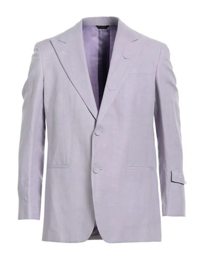 Fendi Single-breasted Linen Jacket With Embroidered Logo Lettering In Pastel