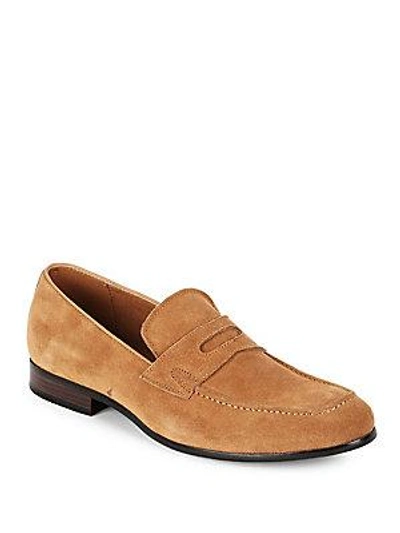 Saks Fifth Avenue Leather Penny Loafers In Taupe