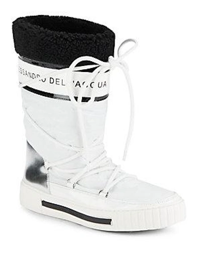 Alessandro Dell'acqua Faux Fur-trimmed Boots In White