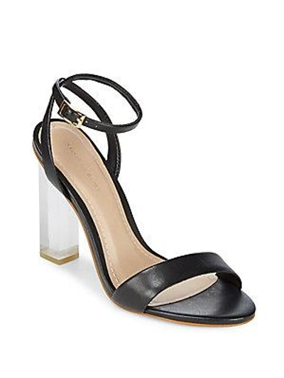 Saks Fifth Avenue Leather Ankle-strap Pumps In Black