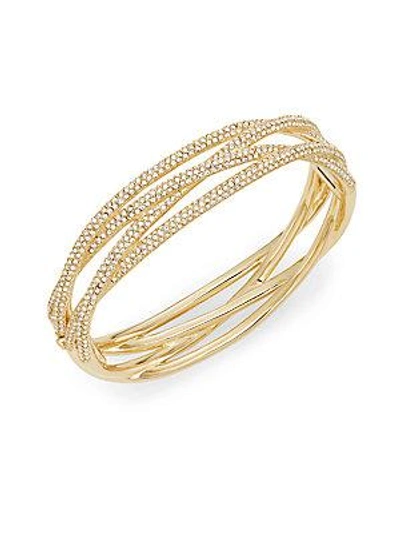 Adriana Orsini Woven Pavé Bangle Bracelet In Gold