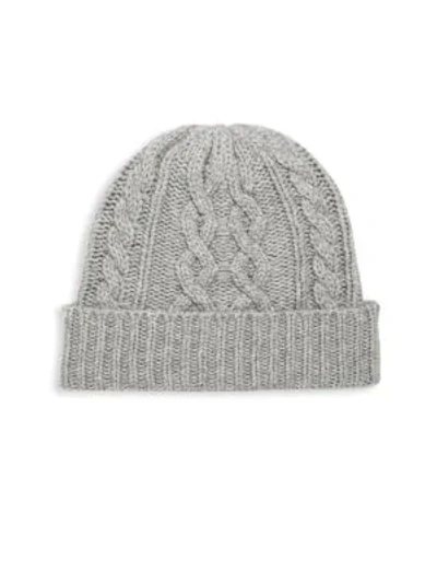 Saks Fifth Avenue Men's Cable Beanie In Grey