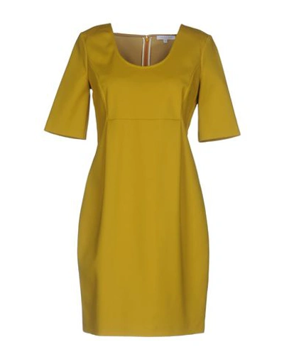 Patrizia Pepe Short Dress In Ocher