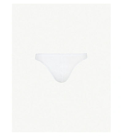 Hom Fredy Slim-fit Stretch-jersey Thong In Whit: White