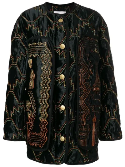 Peter Pilotto Woman Embroidered Velvet Jacket Black