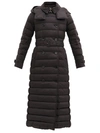 Burberry + Net Sustain Belted Hooded Quilted Shell Down Coat In Black