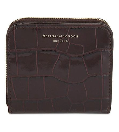 Aspinal Of London Mini Continental Leather Purse In Amazon Brown