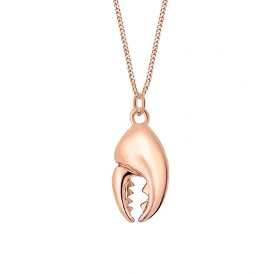 True Rocks Mini Crab Claw Necklace Rose Gold