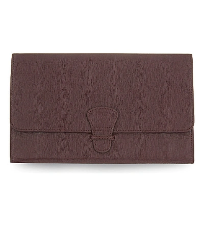 Aspinal Of London Saffiano Leather Classic Travel Wallet In Burgundy