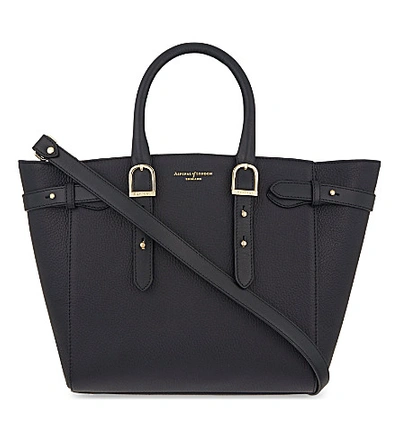 Aspinal Of London Marylebone Medium Pebbled Leather Tote In Black