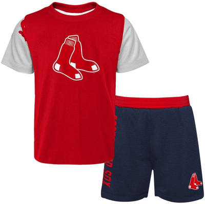 Outerstuff Babies' Newborn & Infant Red/navy Boston Red Sox Pinch Hitter T-shirt & Shorts Set