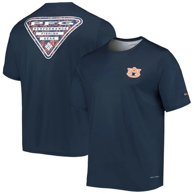 Columbia Navy Auburn Tigers Terminal Tackle Omni-shade T-shirt