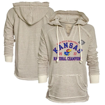 Blue 84 Basketball National Champions French Terry V-neck Pullover Hoodie In Cream