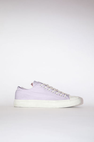 Acne Studios Tumbled Canvas Low Top Lace Up Sneakers In Purple