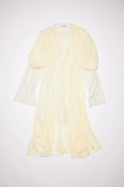 Acne Studios Layered Dress In Pale Yellow
