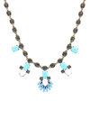Olivia Welles Tabitha Stone Necklace In Gold / Blue