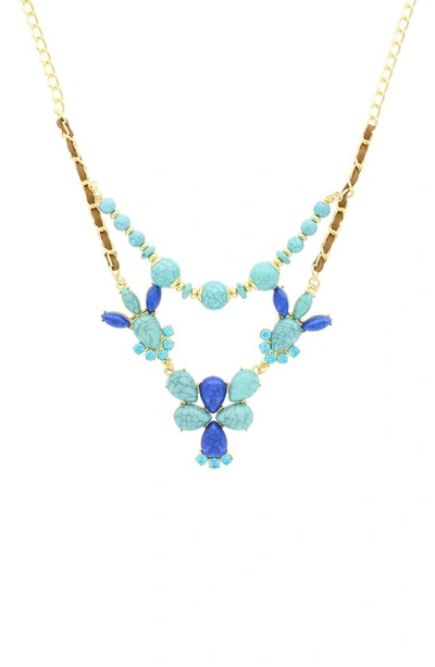Olivia Welles Nicolette Layer Necklace In Gold / Turquoise