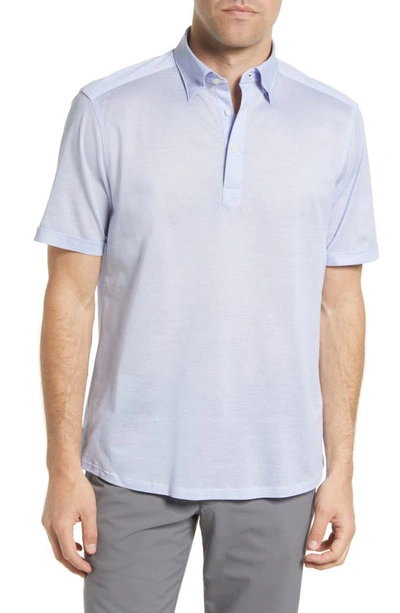 Eton Contemporary Fit Oxford Piqué Polo In Light/ Pastel Blue