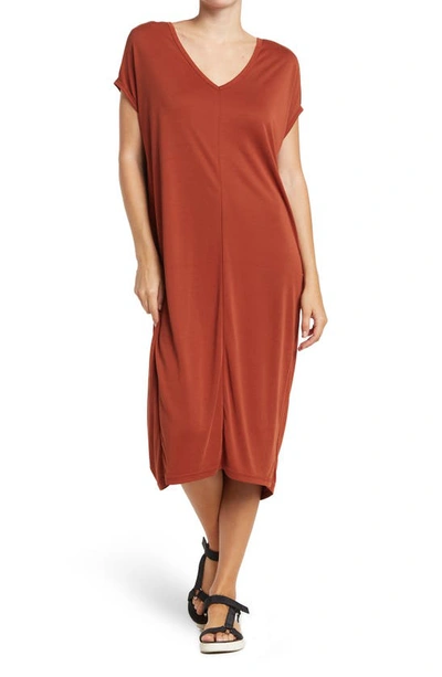 Love By Design Barcelona Tunic Midi Dress In Brandy Brown