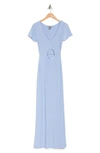 Love By Design Anjelina Slinky Cutout Maxi Dress In Dusty Blue