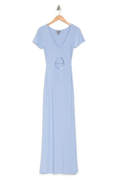 Love By Design Anjelina Slinky Cutout Maxi Dress In Dusty Blue