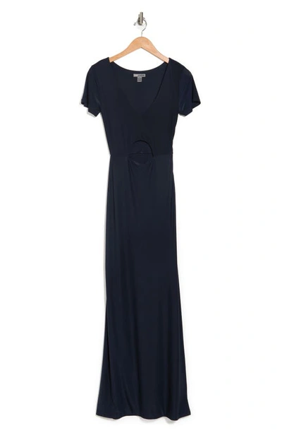 Love By Design Anjelina Slinky Cutout Maxi Dress In Navy Blazer