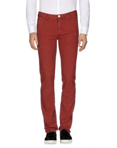 Barba Napoli Casual Pants In Maroon