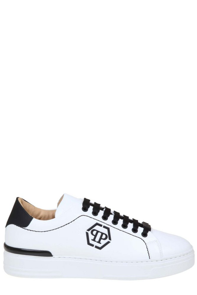 Philipp Plein Snaekers The Hexagon Top In White Leather