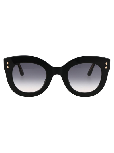 Isabel Marant Oval Frame Sunglasses In 8079o Black