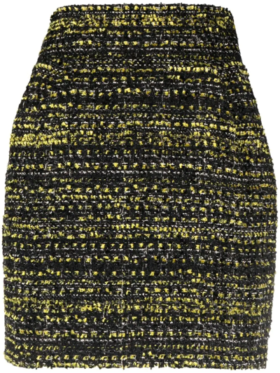 Alexandre Vauthier Tweed High-waisted Miniskirt In Lemon Tonic