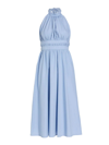Emporio Sirenuse August Open-back Midi Cotton Poplin Dress In Forever Blue