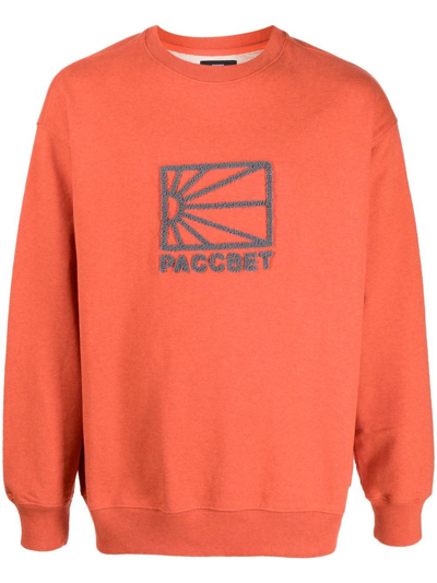 Paccbet Embroidered-logo Cotton Sweatshirt In Red