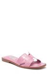 Steven New York Harlien Croc Embossed Slide Sandal In Pink Croco