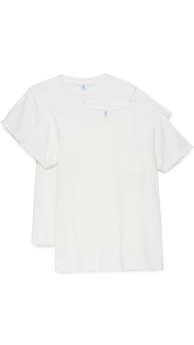 Velva Sheen Two-pack Cotton-jersey T-shirts In White