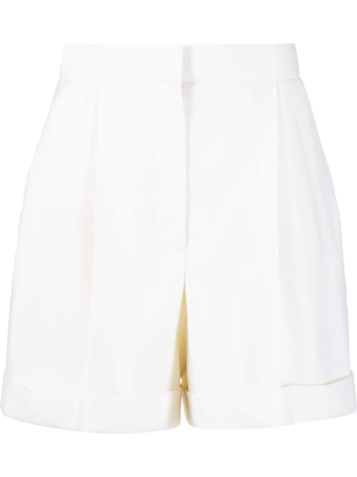 Alexander Mcqueen High Waisted Shorts In White